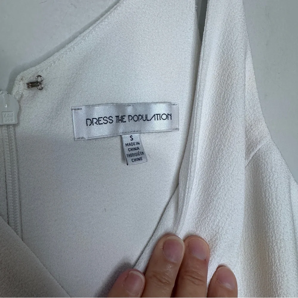 DRESS THE POPULATION Lyla Dress in‎ Off White Sz S - Picture 9 of 11